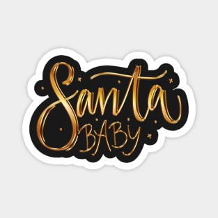 Santa Baby in Gold Magnet