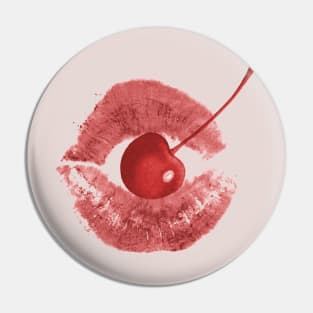 Coquette Red Lips Cherry Pin
