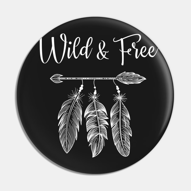 Wild and Free Boho Feathers Pin by letnothingstopyou
