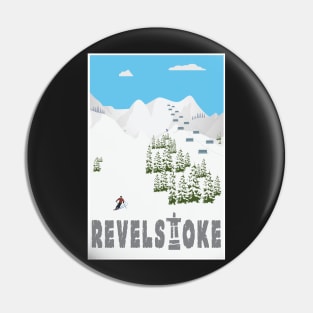 Revelstoke, B.C. Canada, Ski Poster Pin