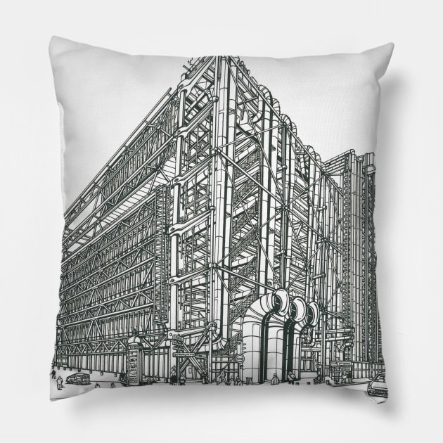 Centre Pompidou Pillow by valery in the gallery