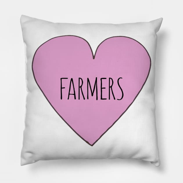 I LOVE FARMERS Pillow by wanungara