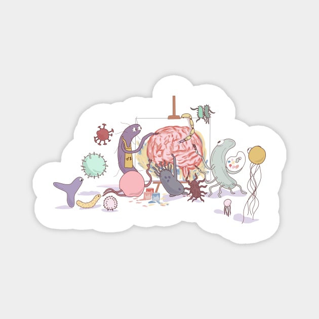 Gut brain connection Magnet by Sci-Emily