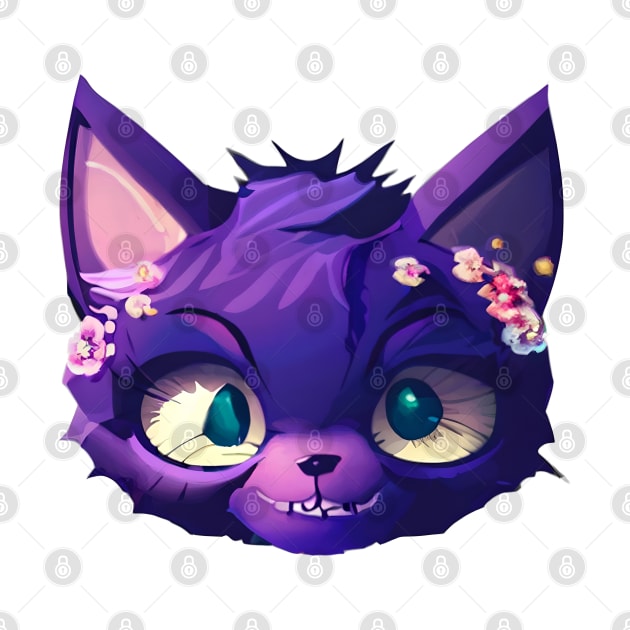 Cute Cheshire Purple Cat by CBV