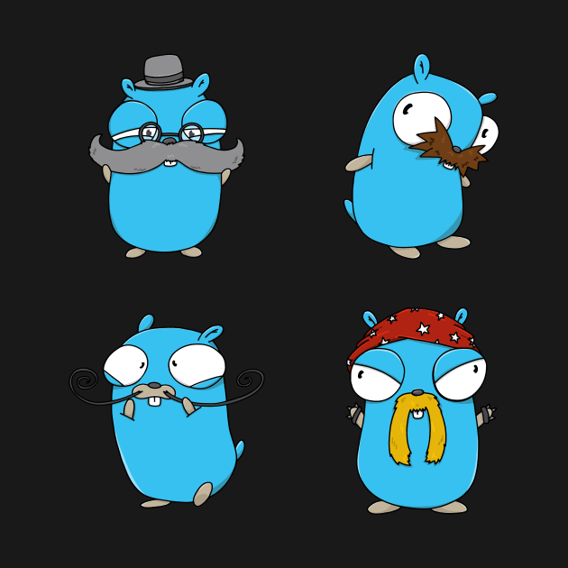 Mustached Gophers Pack by MariaNinfa