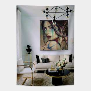 Blue swallow room Tapestry