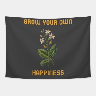 Grow Your Own Happiness Inspirational Floral Flower Tapestry