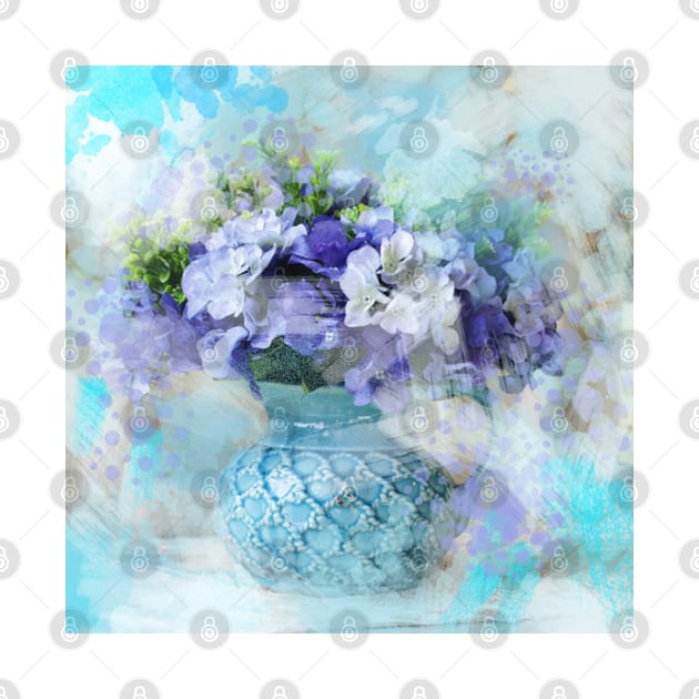 shabby chic french country blue purple iris flower by Tina