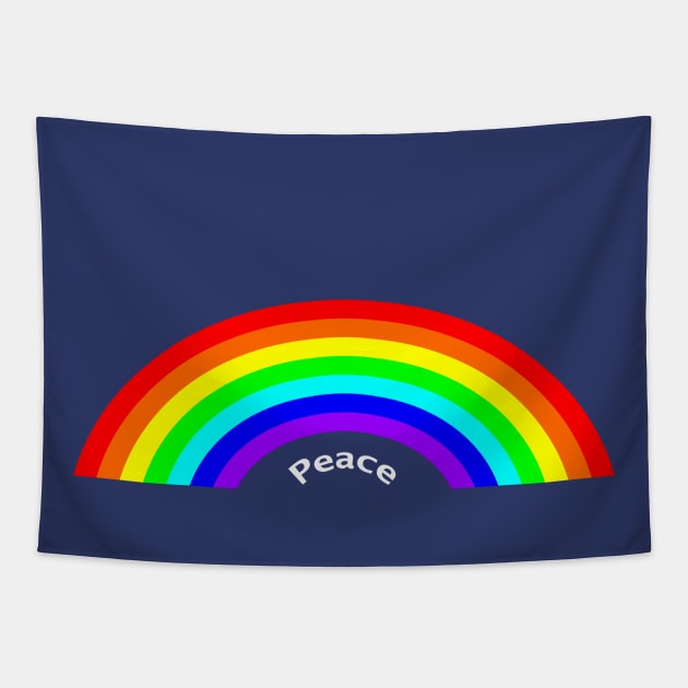 Looking for a Little Peace Rainbow Tapestry by ellenhenryart