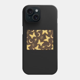 Gold Stamped Butterflies and Sunbursts on Bronze Phone Case