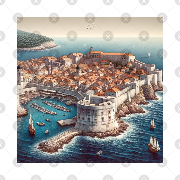 Dubrovnik Illustration Croatia by unrealartwork