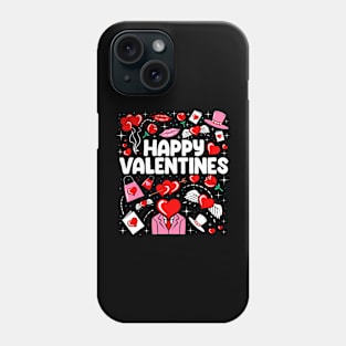 Happy Valentines Day Cute Heart Love Flower Pattern Phone Case