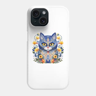 Ukraine Cat Floral Vintage Ukrainian Vyshyvanka Style Phone Case