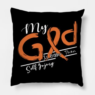 Self Injury Awareness My God Is Stronger - In This Family No One Fights Alone Pillow