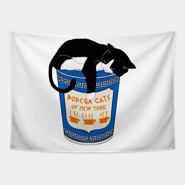 Bodega Cat - Tuxedo Cat Tapestry by Bodega Cats of New York