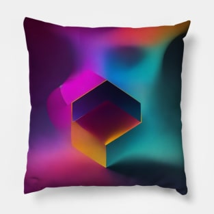 ABSTRACT HEXAGON MULTICOLORED SMOKE DESIGN, IPHONE CASE, MUGS, AND MORE Pillow