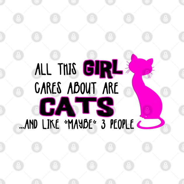 All this GIRL cares about are CATS ...and like *maybe* 3 people by The Lemon Stationery & Gift Co