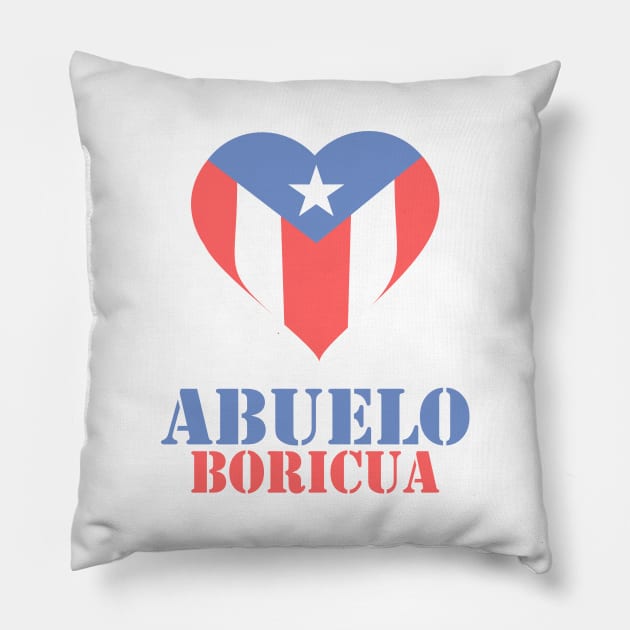 Boricua Abuelo Puerto Rican Flag Fathers Day Pillow by bydarling