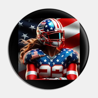 American Woman NFL Football Player #13 Pin