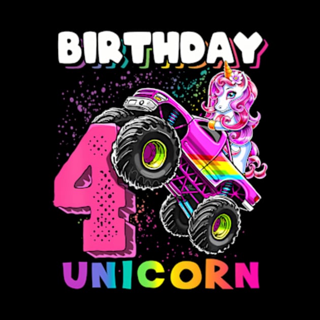 4Th Birthday Unicorn Monster Truck Birthday Party Girls by Zoe Hill Autism