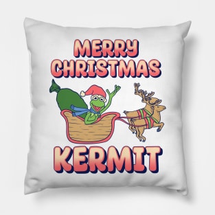 Kermit Merry Christmas Pillow
