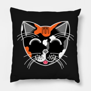 Happy Cat 3 (Calico) Pillow