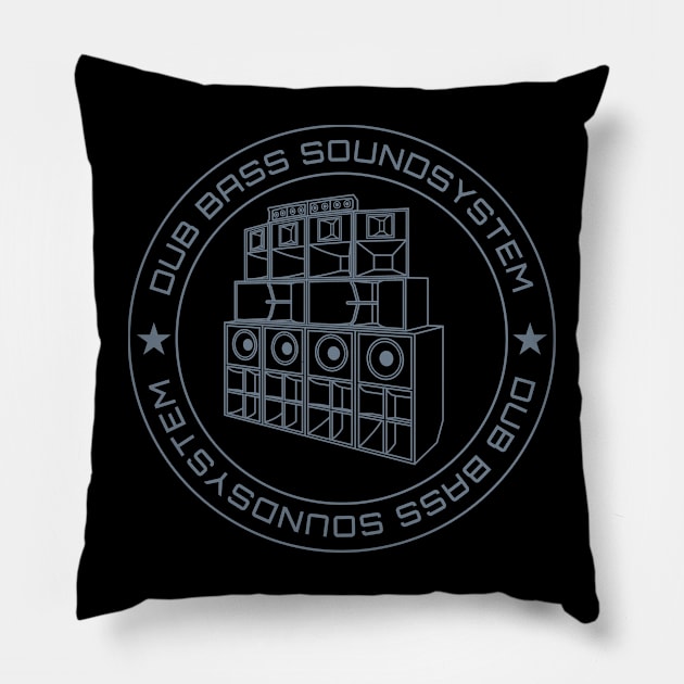 Dub Bass Soundsystem Speakers Pillow by Atomic Malibu