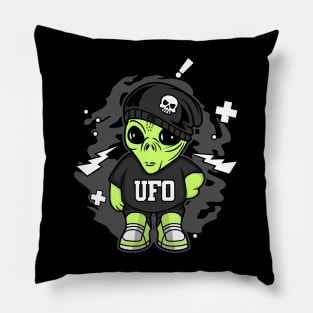 RAPER ALIEN UFO CARTOON Pillow