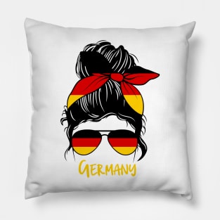 German Girl, German girlfriend, Germany Messy bun Pillow