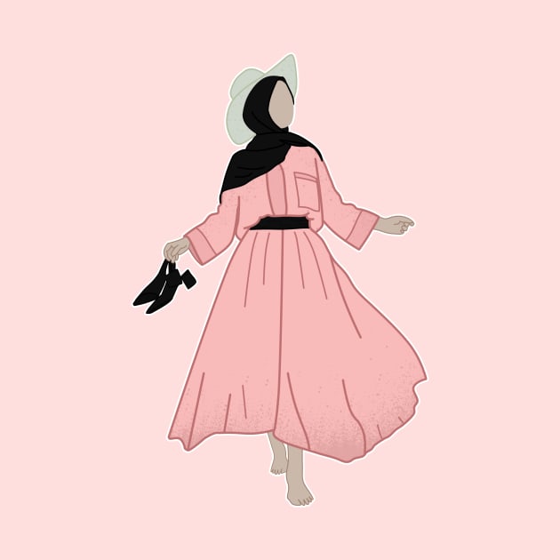 Sweet Hijabi Girl Vacation by Jb Siham Art