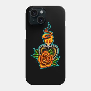 sacred heart with rose Phone Case