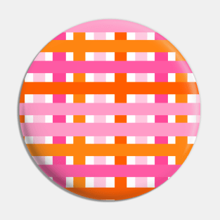 Pink and Orange, Check, Plaid Pin