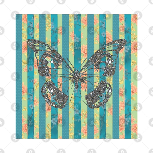 Glitter Butterfly Vintage Chic by PurplePeacock