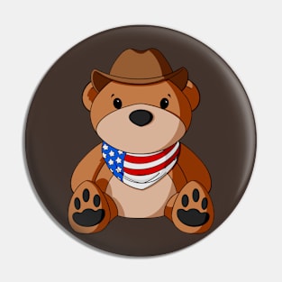 American Cowboy Teddy Bear Pin