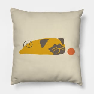 Bored Pug Abstract Pillow