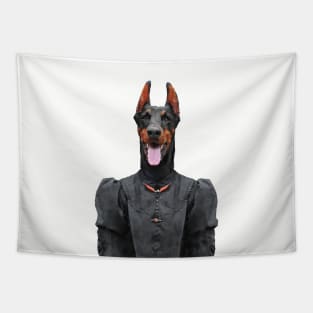 Victorian Doberman Dog Portrait Tapestry