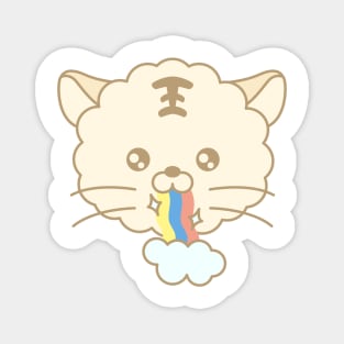 Rainbow color's cute tiger character. Magnet