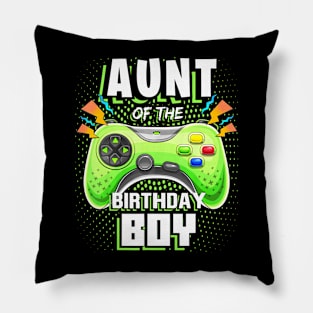 Aunt Of The Birthday Boy Matching Video Gamer Birthday Party Pillow