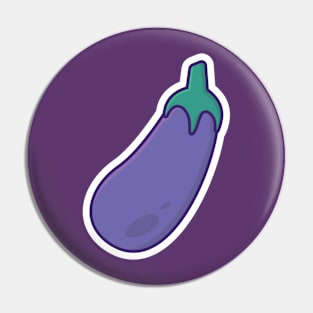 Purple Eggplant vegetable vector illustration. Food nature icon concept. Healthy vegetable purple eggplant Front view icon design on orange background. Pin