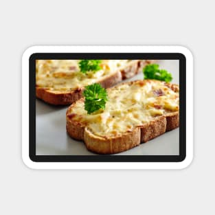 Oven baked toast with cheese and ham Magnet