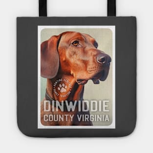 Coonhound Red with Dinwiddie county Virginia Heritage Tote