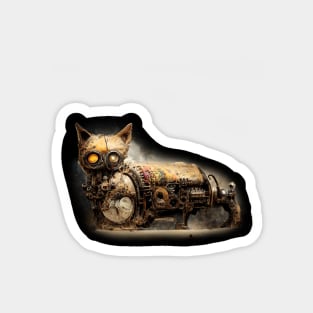 Dieselpunk cat artwork, steampunk cat artwork Magnet
