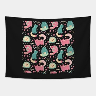 Colorful Cat Pattern Tapestry