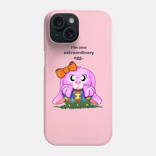 Extraordinary Bunny Autism Pink T Shirt Phone Case by cast8312