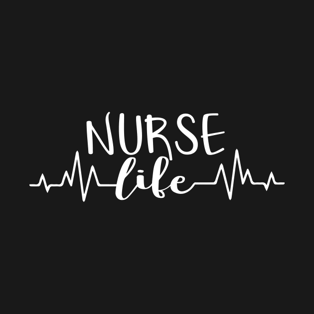 Nurse life text with heart beat by colorbyte