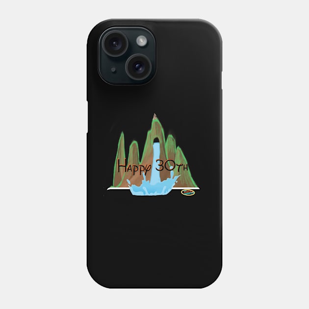 Happy 30th Splash Phone Case by The Rogue Attraction