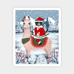 Santa Claws on a Llama Full Magnet