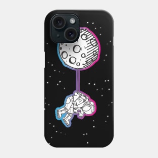 Astronaut Hanging by the Moon Phone Case