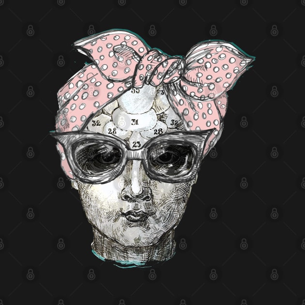 Phrenology head with scarf. by FanitsaArt