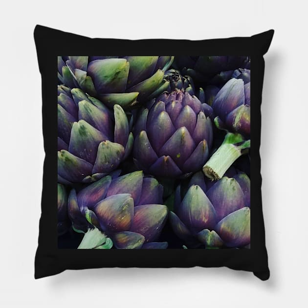 Purple Artichokes Pillow by Jeraluna